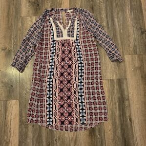 Crown & Ivy Pink and Black Patterned Dress